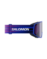 Salomon Sentry Pro Sigma Equipe - Race Blue F04 skidglasögon med blått band och Salomon-logga.