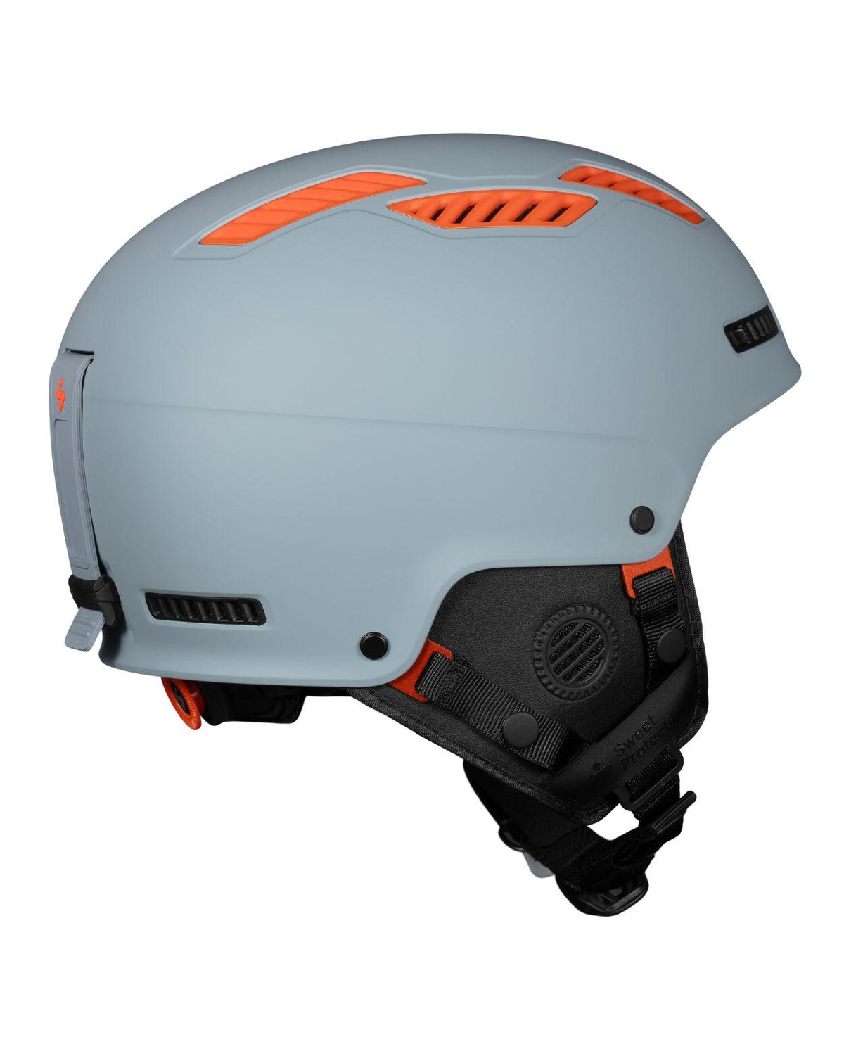 Grå Sweet Protection Igniter 2Vi Mips skidhjälm med orangea detaljer från sidan.