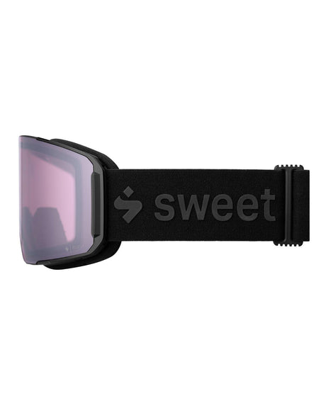 Sweet Protection Boondock II L skidglasögon i Matte Black med kontrasthöjande RIG Malaia-lins sedda i profil.