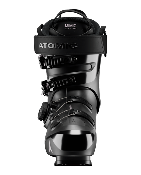 Atomic Hawx Magna 105 S BOA dam-alpinpjäxa i svart med BOA Fit System och bekväm Mimic Gold-innerpjäxa.