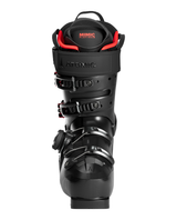 Svart Atomic Hawx Ultra 130 S BOA alpinpjäxa med röd Mimic-innersko och BOA-system framifrån.