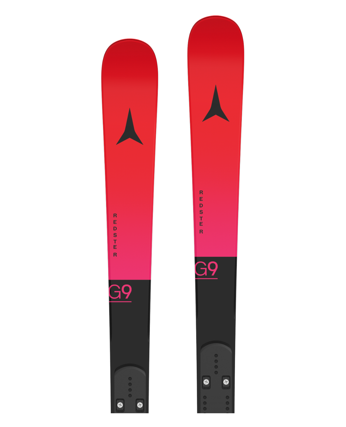 Atomic Redster G9 FIS J-RP juniorraceskidor för storslalom i röd och svart design med raceplatta.