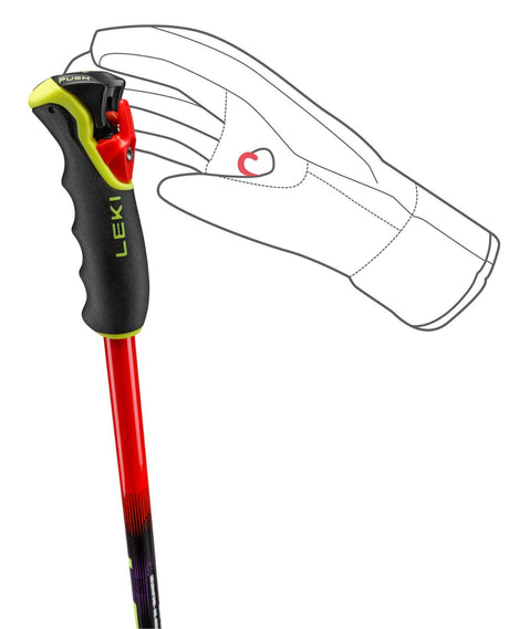 Leki Venom GS TR med uppdaterat Trigger 3D-grepp ger tävlingsåkaren maximal kontroll och ökad säkerhet.