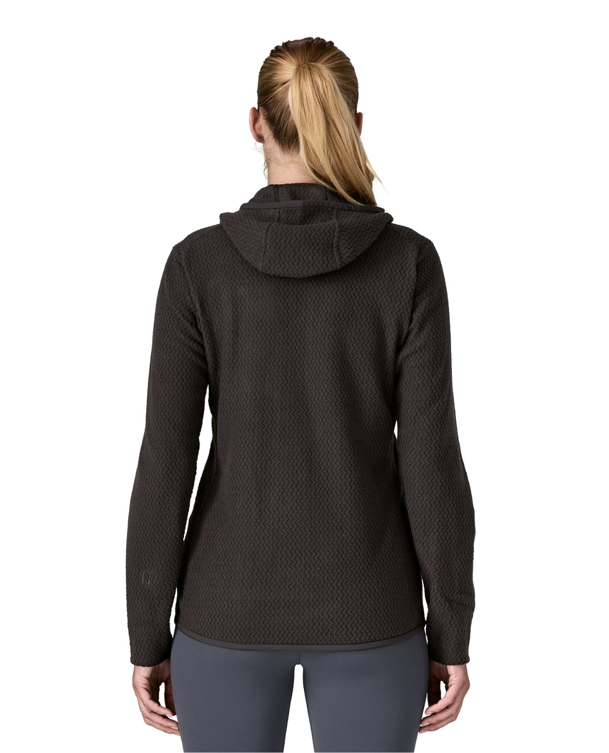 Patagonia R1 Air Full-Zip Hoody Women Svart bakifrån - Alpingaraget