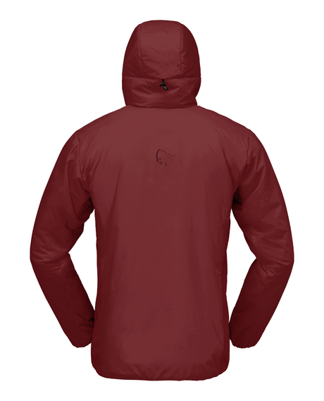 Norrøna Femund thermo60 Zip Hood Men i färgen port vinröd ses bakifrån
