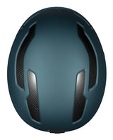 Deep Teal-färgad Sweet Protection Trooper 2Vi Mips hjälm med kolfiberförstärkning sedd från ovan.