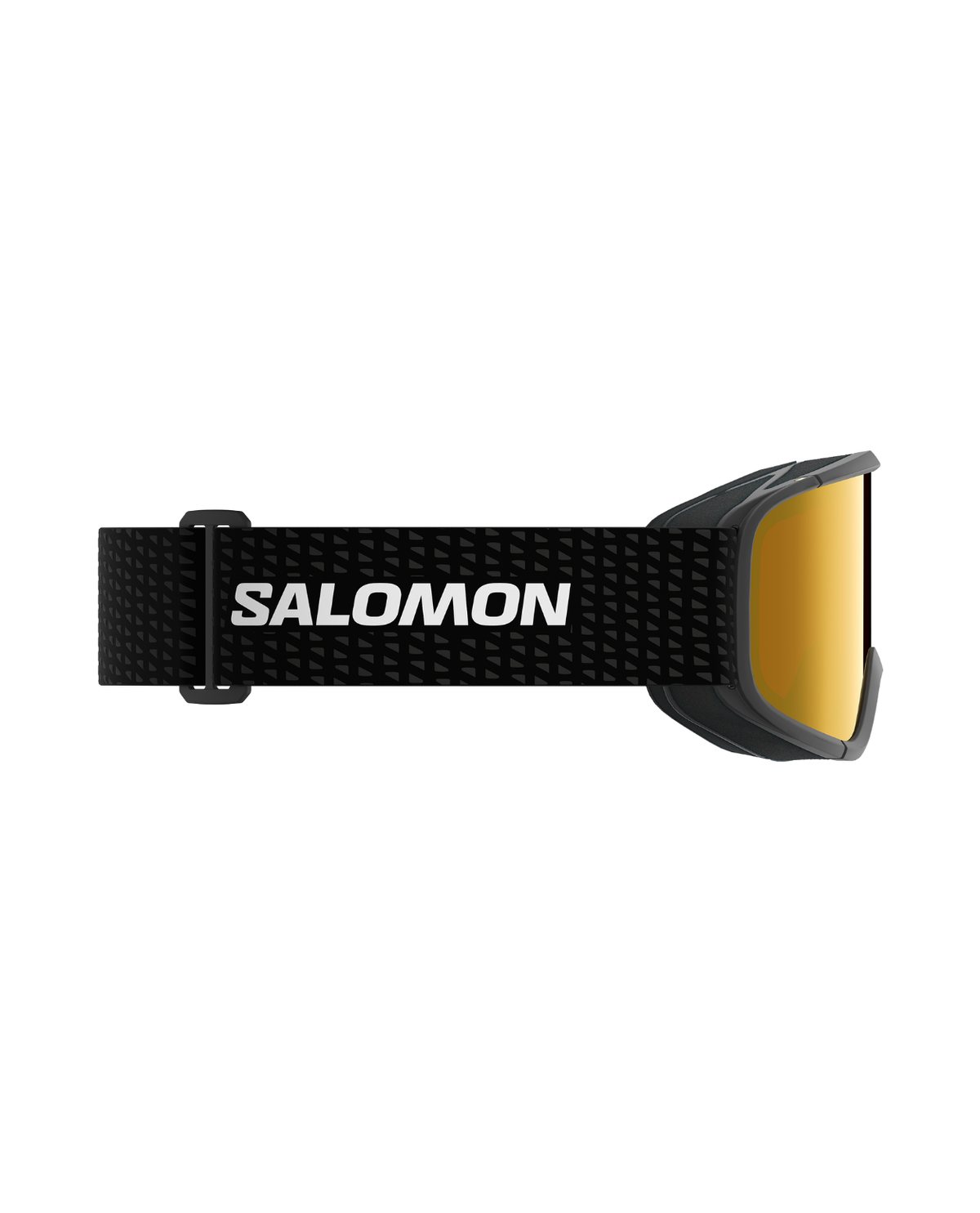 Salomon Aksium 2.0 S skidglasögon i svart med guldfärgad lins och logotyp på bandet.
