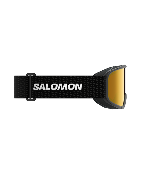 Salomon Aksium 2.0 S skidglasögon i svart med guldfärgad lins och logotyp på bandet.