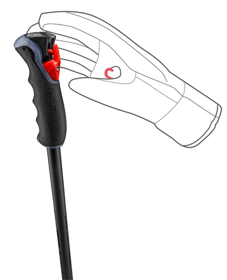 Leki Black Venom GS TR racingstav med det nya Trigger 3D-greppet för optimal kraftöverföring och kontroll.
