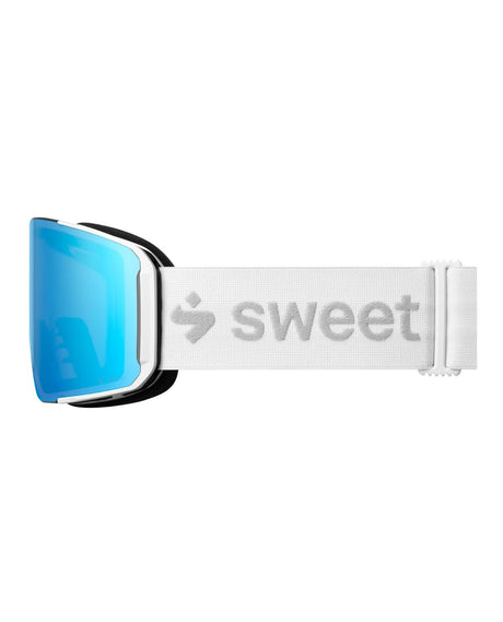 Sweet Protection Boondock II L skidglasögon i Satin White med RIG Aquamarine-lins sedda från sidan.
