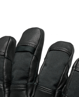 Black Diamond Patrol Gloves i svart läder som visar närbild på fingrar och sömmar för skidåkning.