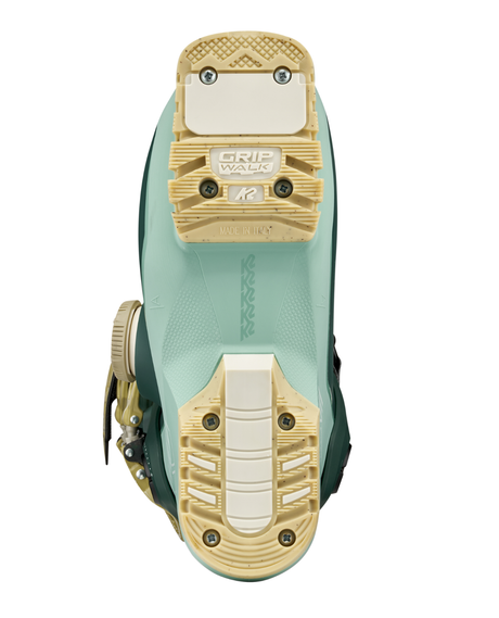 Undersidan på alpinpjäxan K2 Anthem X 95 BOA visar de integrerade GripWalk-sulorna för bättre grepp.