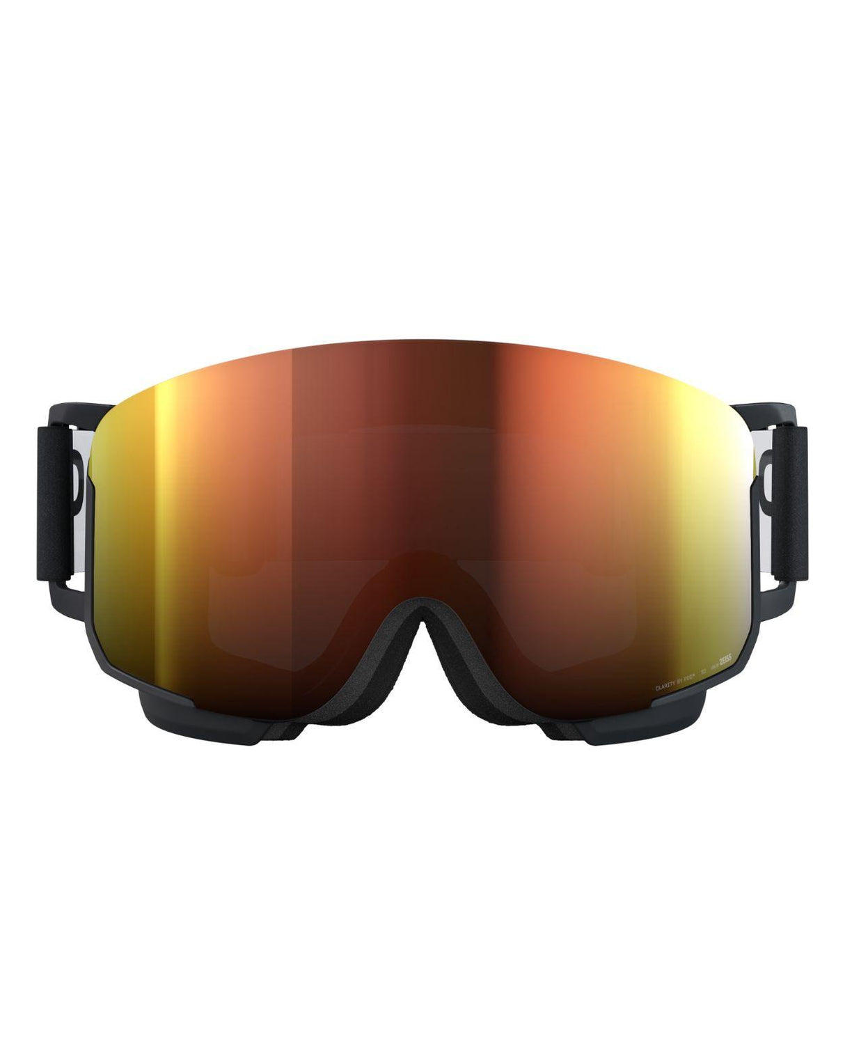 POC Nexal skidglasögon i Uranium Black med orange Clarity-lins framifrån.
