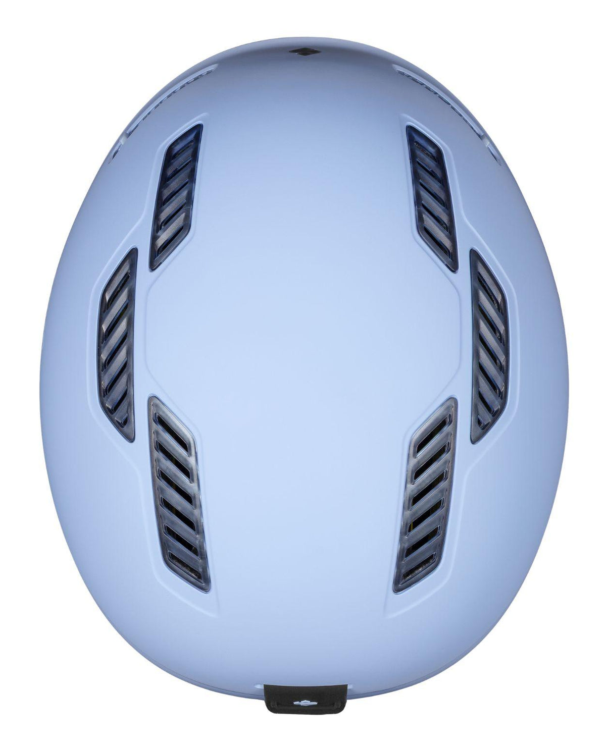 Ljusblå Sweet Protection Igniter 2Vi Mips skidhjälm sedd ovanifrån med fokus på ventilationsportarna.