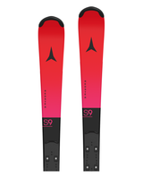 Atomic Redster S9 FIS J-RP röda juniorslalomskidor med Junior Race Plate för tävlingsbruk.