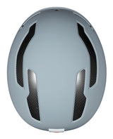 Toppvy av Sweet Protection Trooper 2Vi Mips skidhjälm i färgen Platinum Grey med kolfiberdetaljer.
