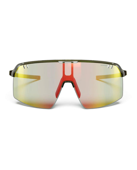 Julbo Intensity Reactiv 1-3 Light Amplifier solglasögon framifrån i Army Green och Matt Beige – Alpingaraget