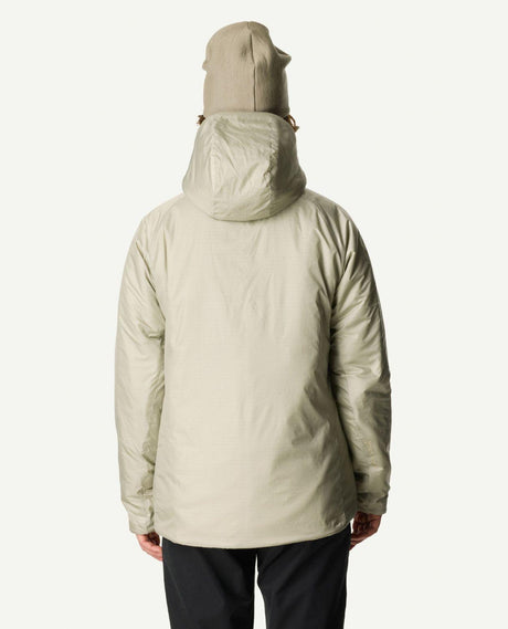 Baksidesvy av Houdini Dunfri Women i färgen Greenish Gray.