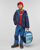 Mammut Waymarker IN Reversible Hooded Jacket Junior i mörkblå modell med teddyfleece-foder för barn.