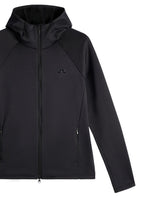 J.Lindeberg Pollock Polartec Hood Men - Svart mellanlager med huva och dragkedja.