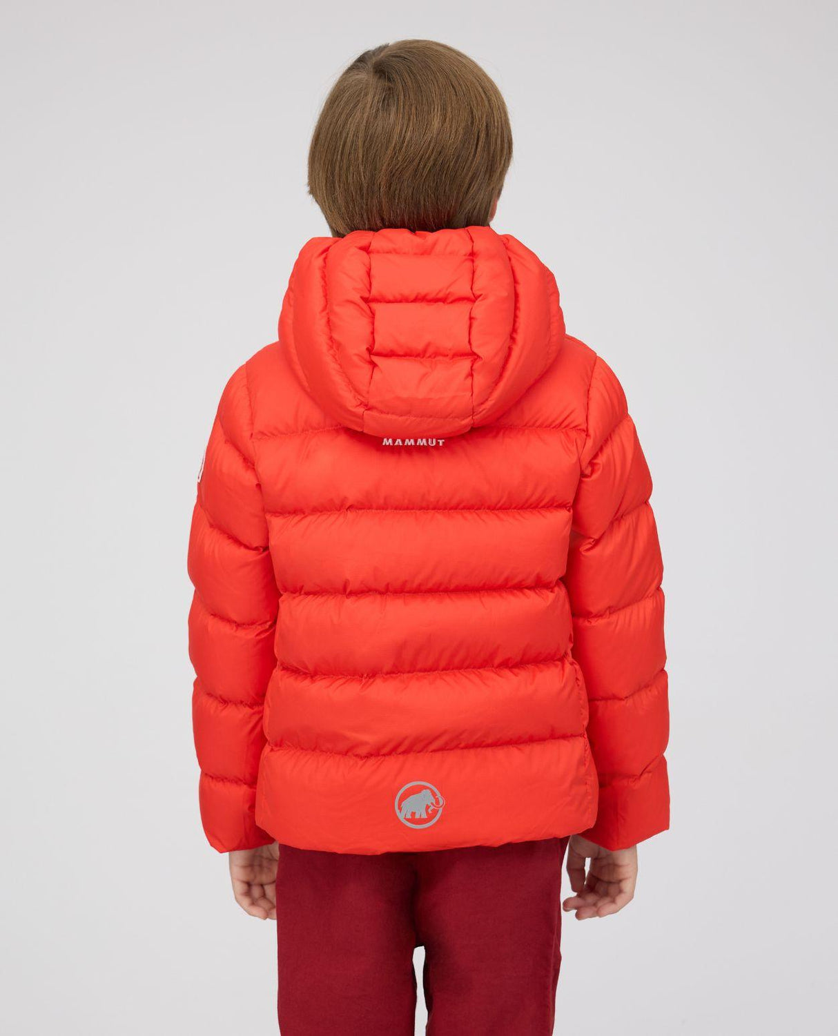 Mammut Waymarker IN Hooded Jacket Junior - Röd dunjacka sedd bakifrån