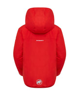 Mammut Rime IN Hooded Jacket Junior - Röd jacka bakifrån med huva och reflexdetaljer