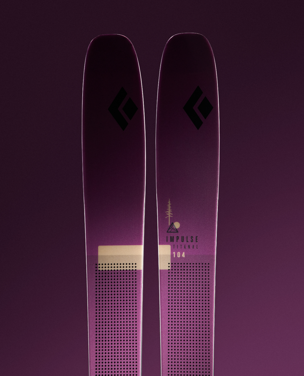Black Diamond Impulse Ti 104 26/27 - Lila friåkningsskidor i detaljbild från Alpingaraget