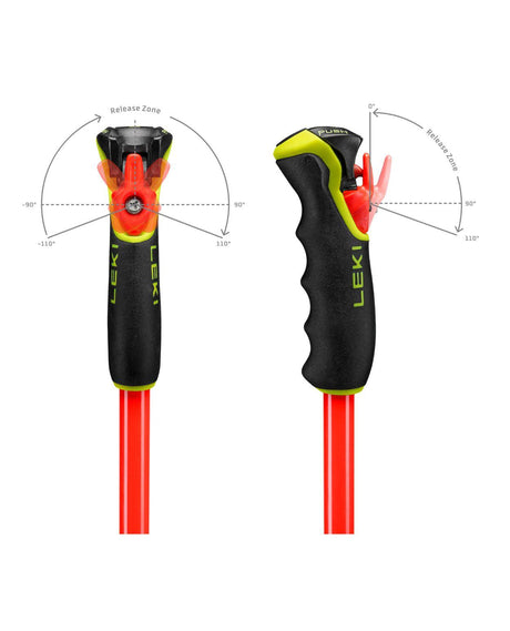 Leki WCR GS Carbon TR med uppgraderade Trigger 3D för en säkrare och mer exakt utlösning vid racing.