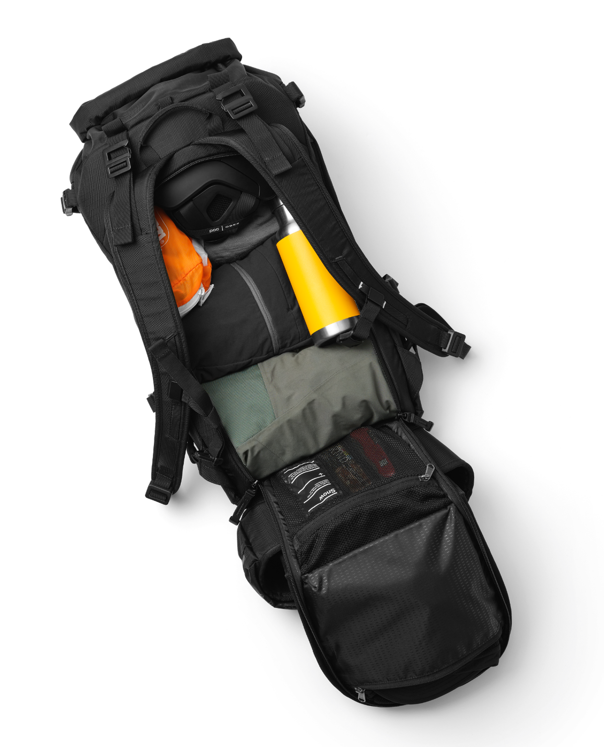 D_b_ Snow Pro Backpack 25L i svart - Öppen skidryggsäck med packning
