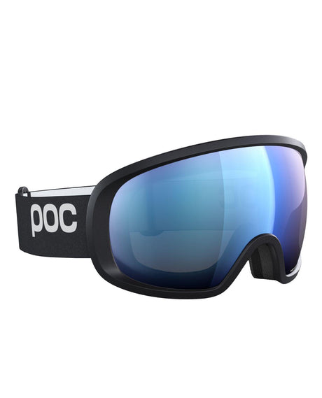 POC Fovea skidglasögon i Uranium Black med blå Partly Sunny Blue-lins för optimal sikt i pisten.