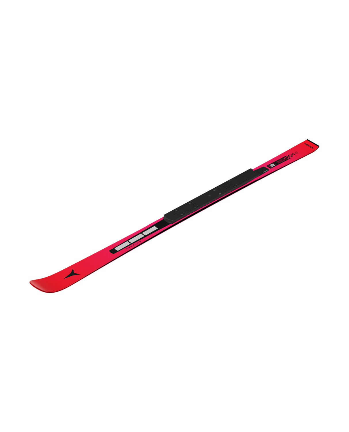 Röd Atomic Redster G9 FIS Revoshock J-RP junior-GS-raceskida med Revoshock S-teknik och J-RP raceplatta.