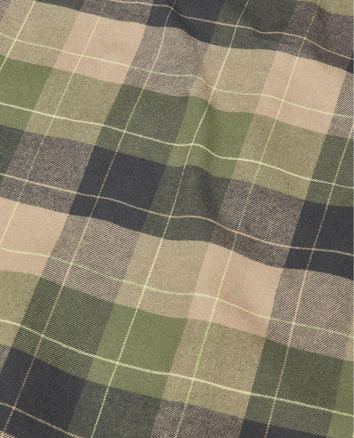 Mammut Trovat Longsleeve Shirt - Detaljbild på det grå och gröna flanelltyget med rutmönster.