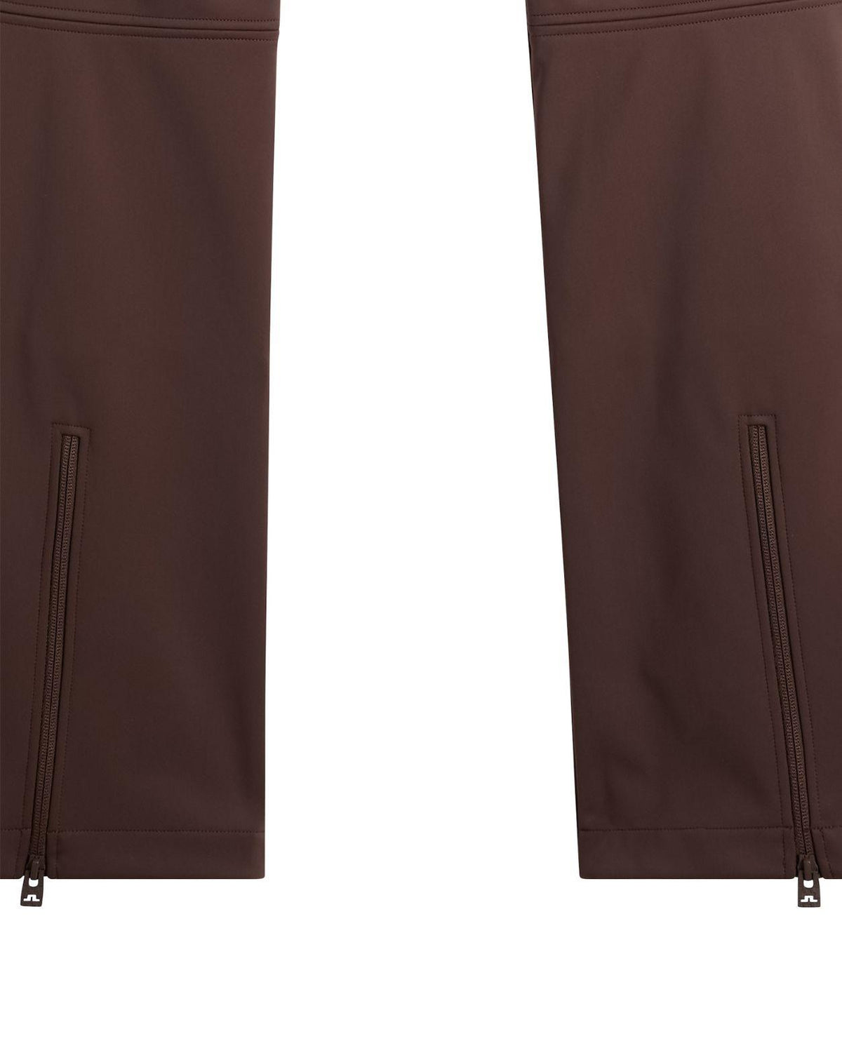 J.Lindeberg Stanford Softshell Ski Pant dam skidbyxor i brunt med dragkedjedetaljer vid benslut
