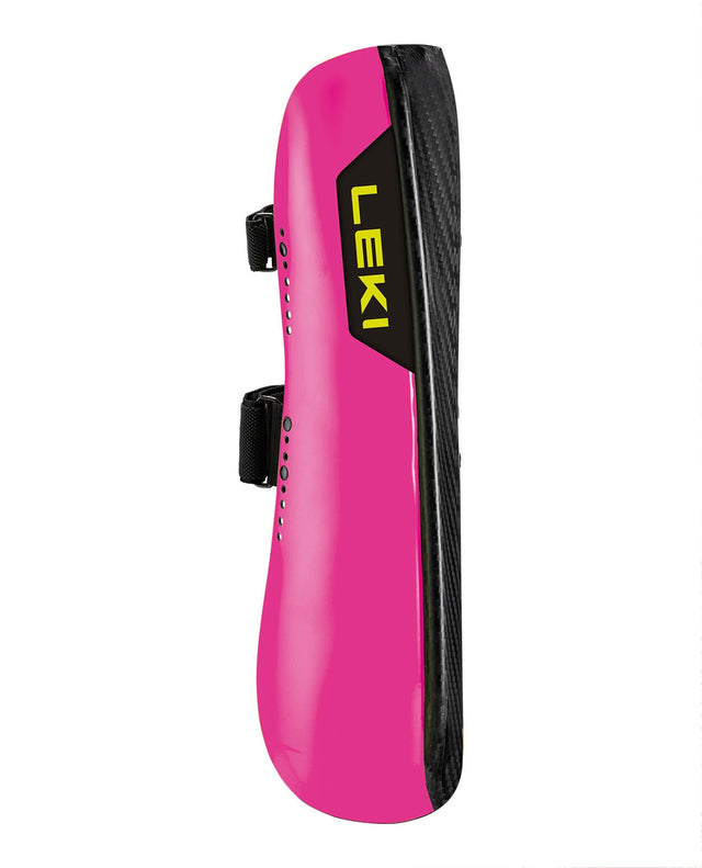Leki Shin Guard Carbon Railroad Race Short Wide - Neon Pink / Carbon - Alpingaraget