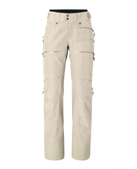 Norröna Women Lofoten Gore-Tex Insulated Pants - Oatmeal - Alpingaraget