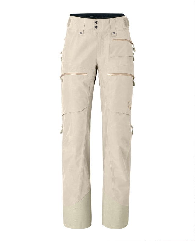 Norröna Women Lofoten Gore-Tex Insulated Pants - Oatmeal - Alpingaraget