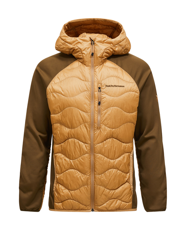Peak Performance Men Helium Down Hybrid Hood - Sierra Sand / Meadow Moss  Alpingaraget