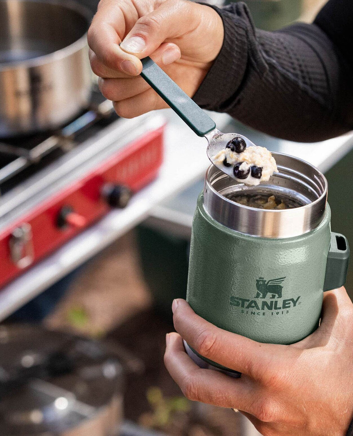 Stanley The Legendary  Food Jar+Spork  0.4l - Hammertone Green - Alpingaraget